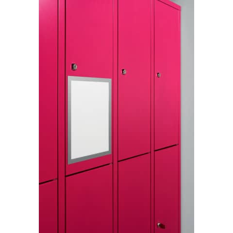 Cornici con pannello magnetico Durable DURAFRAME® MAGNETIC A4 PPL rigido argento met. 236x323 mm conf. 5 - 486923